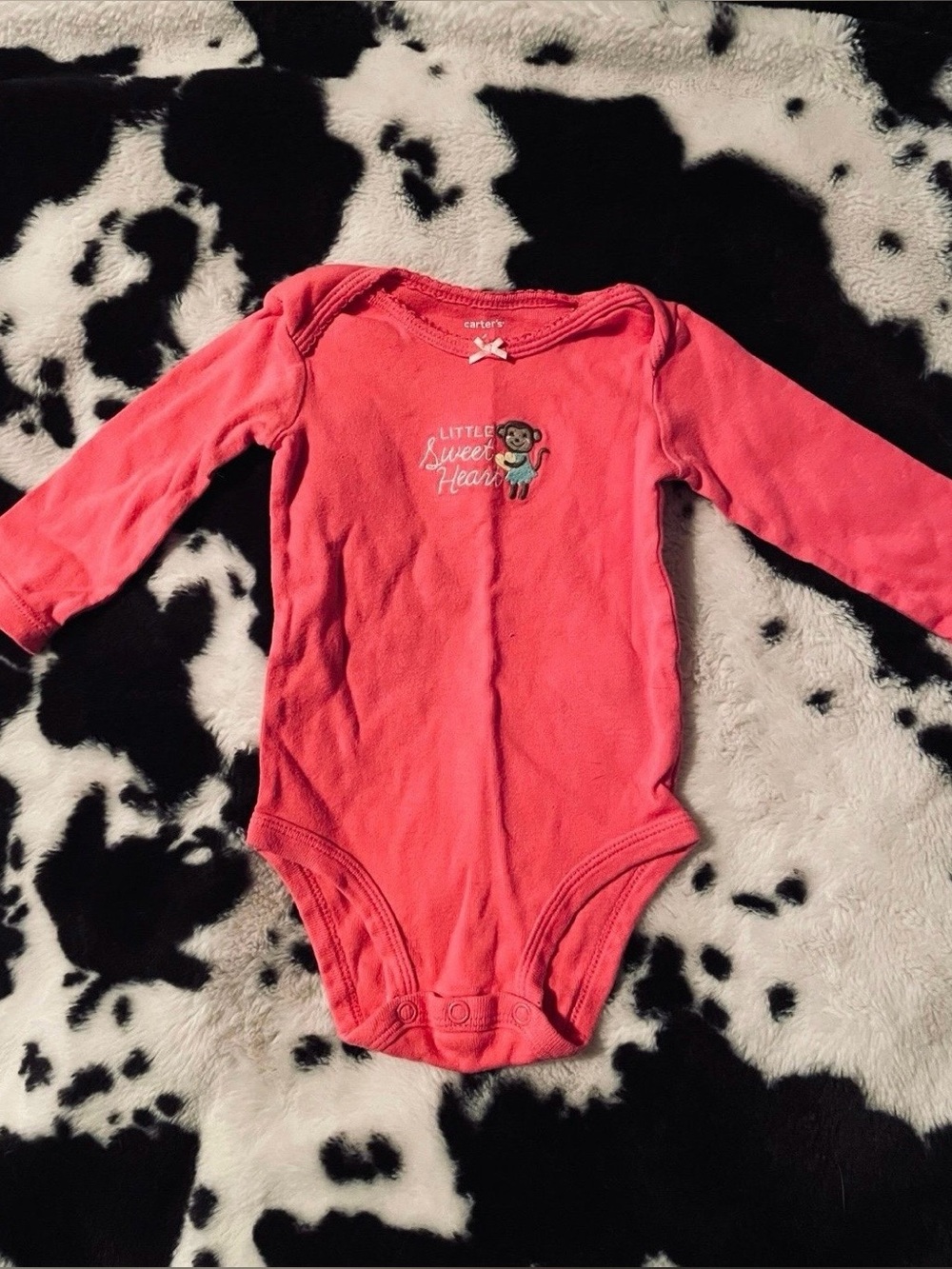 Carter’s Monkey Infant Long Sleeved Onesie Size 6 Months